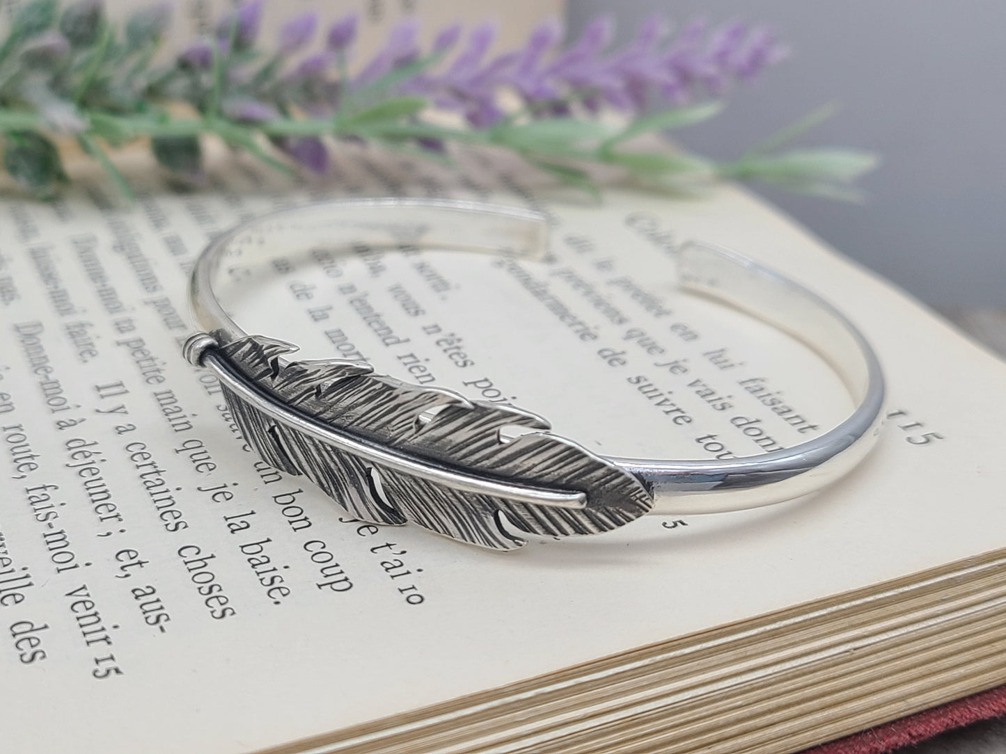 Sterling Silver Feather Cuff