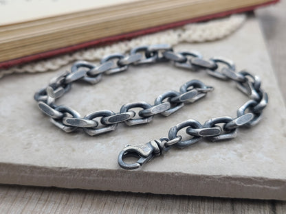 Men's Heavy Thick Chain Link Sterling Bracelet