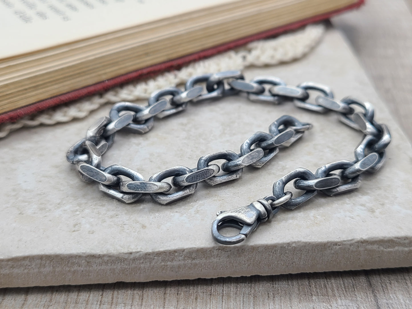 Men's Heavy Thick Chain Link Sterling Bracelet