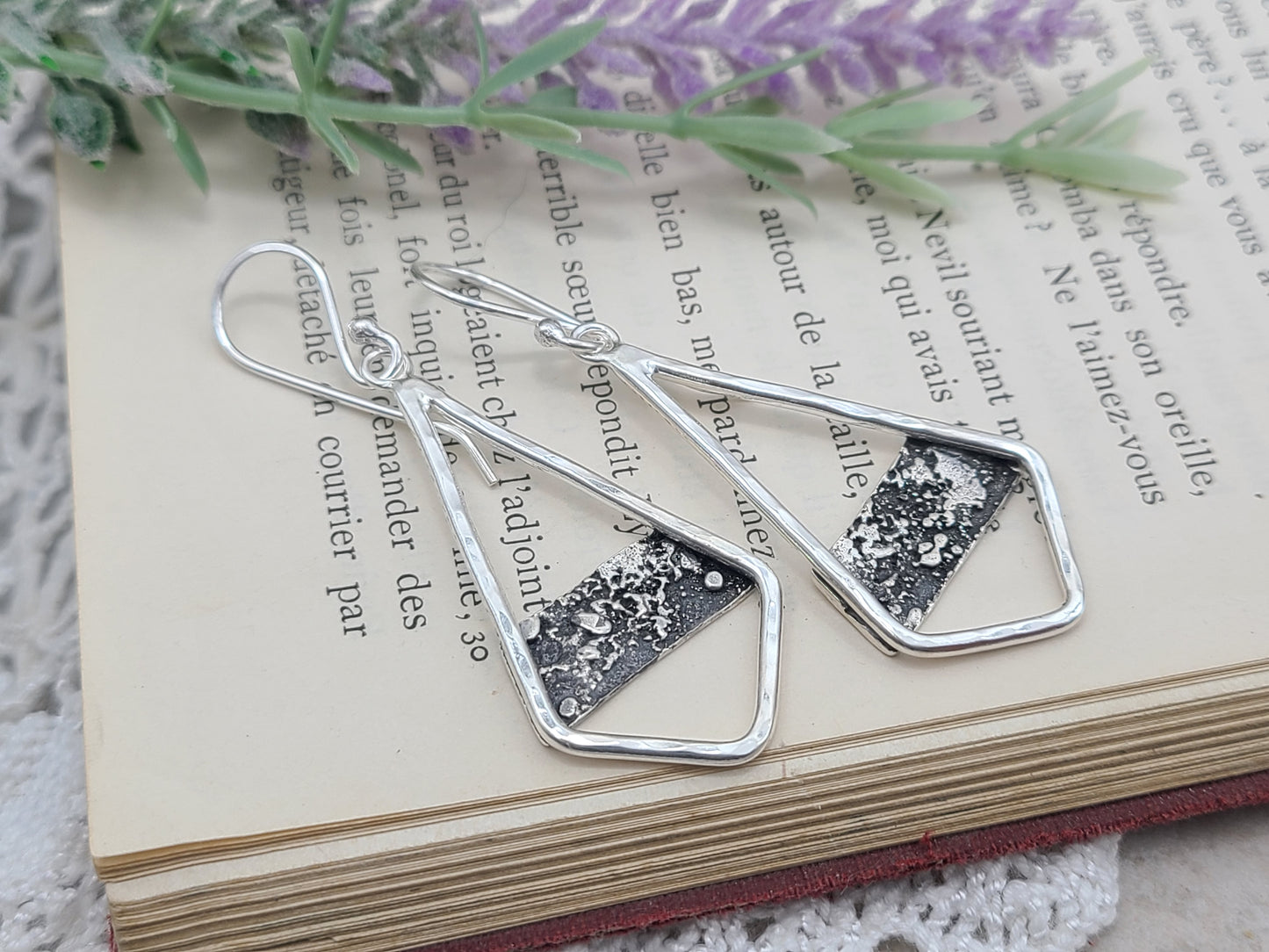 Sterling Silver Textured  Earrings