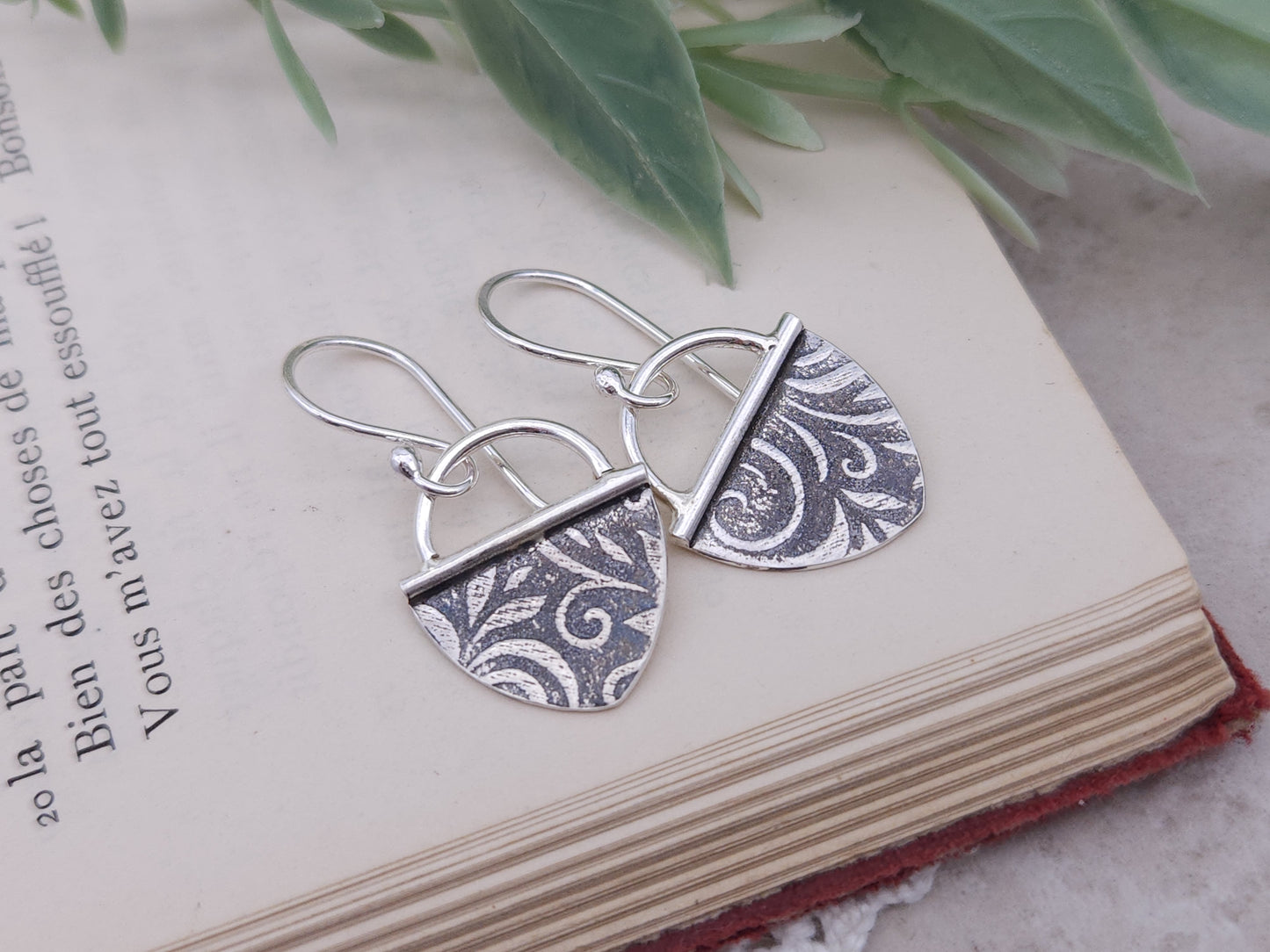 Sterling Silver Floral Discs Earrings