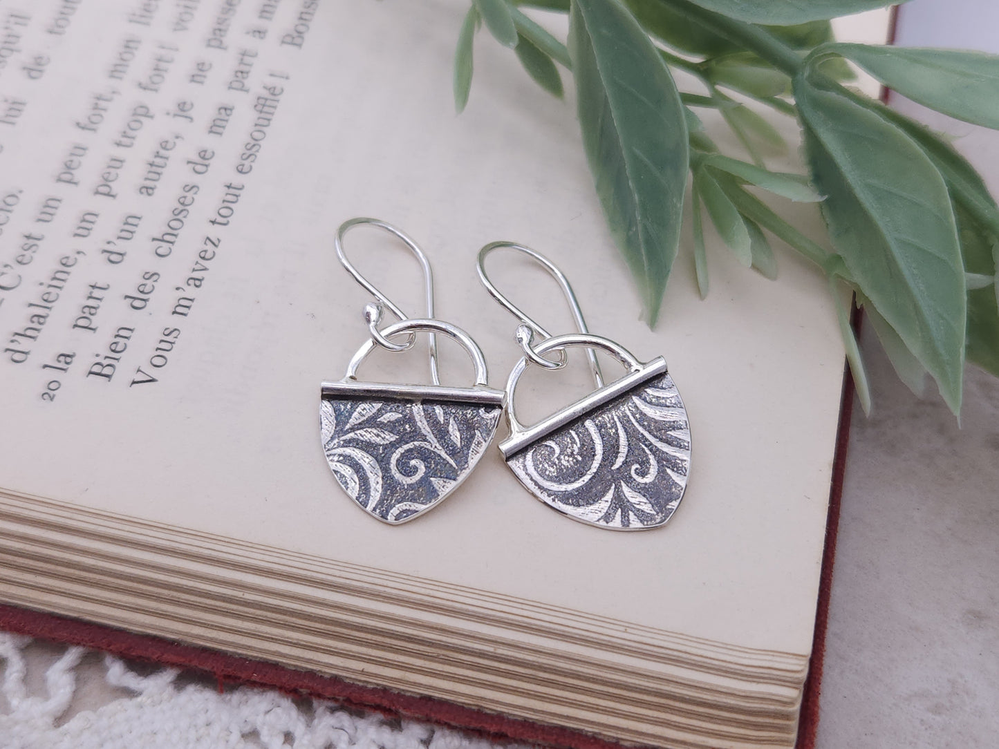 Sterling Silver Floral Discs Earrings