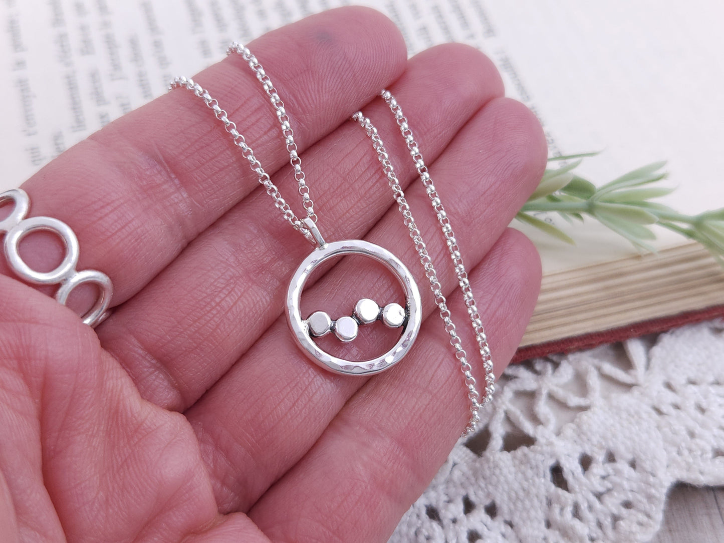 Sterling Silver Stepping Stone Necklace