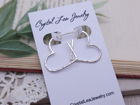 Sterling Silver Heart Hoops