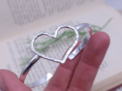 Sterling Heart Cuff