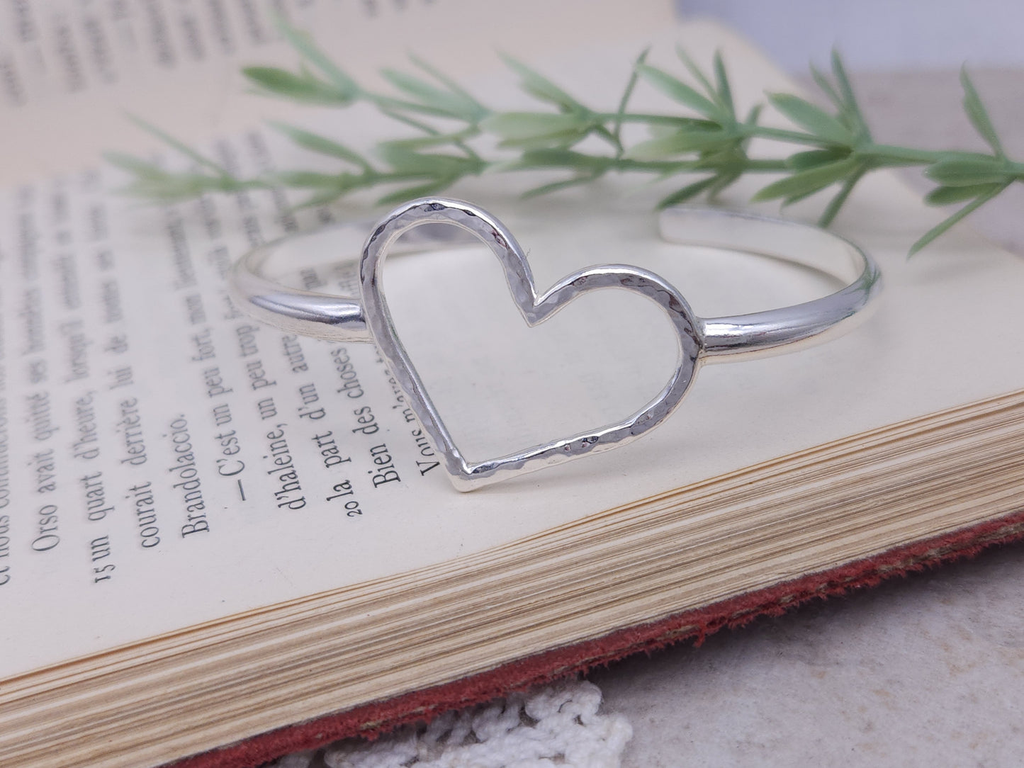 Sterling Heart Cuff