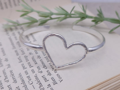 Sterling Heart Cuff