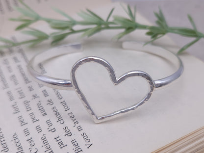 Sterling Heart Cuff