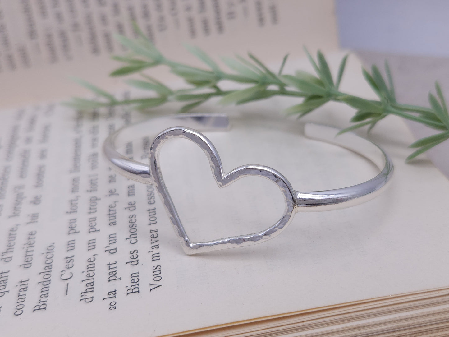 Sterling Heart Cuff