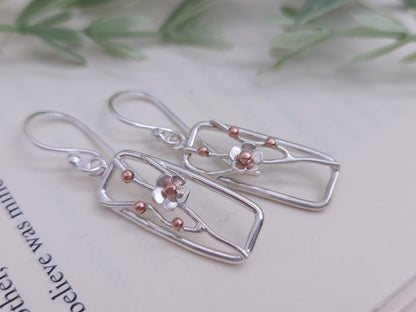 Sterling Silver Cherry Blossom Earrings