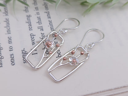 Sterling Silver Cherry Blossom Earrings