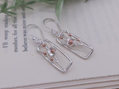 Sterling Silver Cherry Blossom Earrings