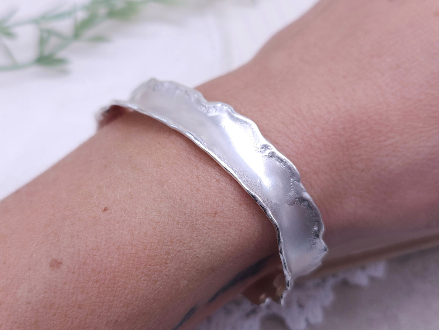 Sterling Silver Anticlastic Molten Cuff