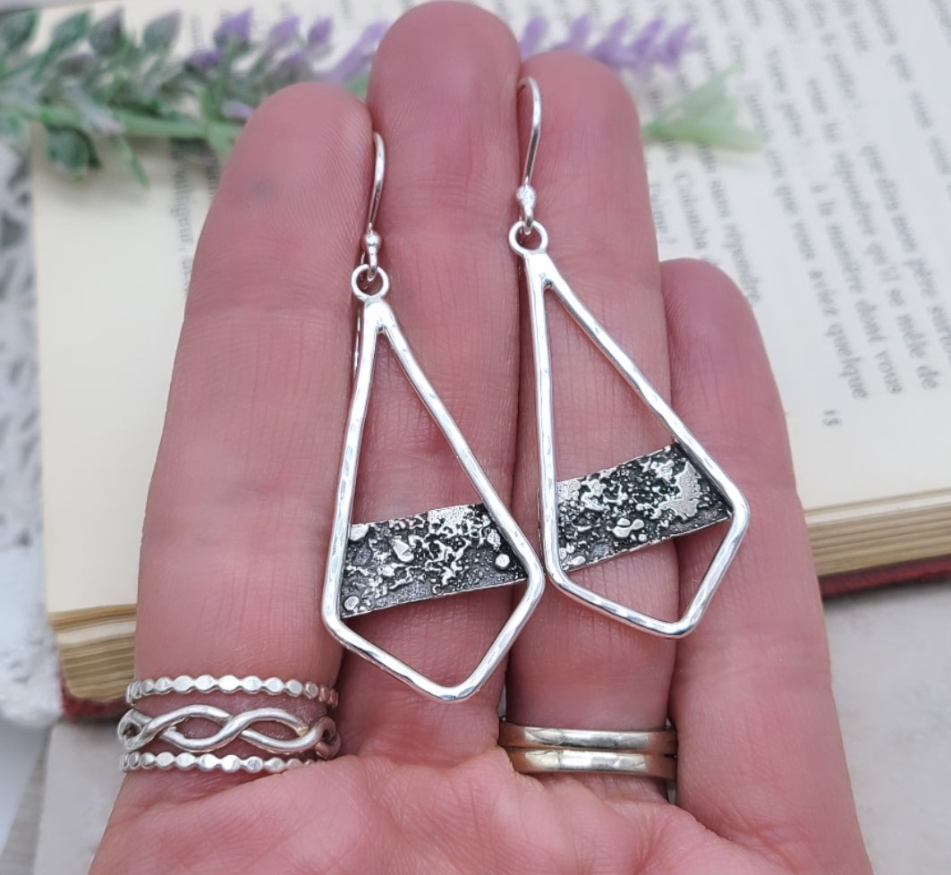 Sterling Silver Textured  Earrings