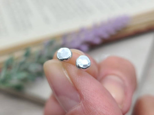 Small Sterling Hammered Stud Earrings