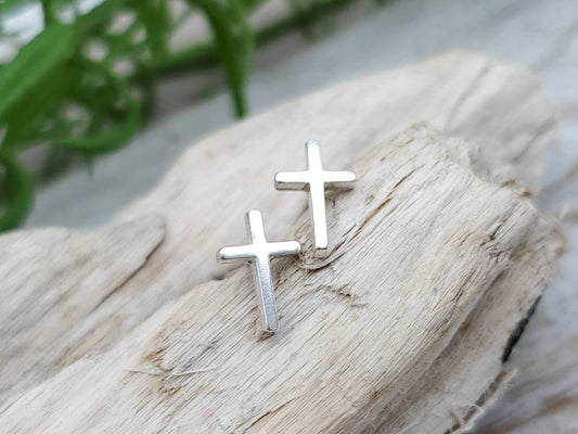 Small Cross Stud Earrings / Faith