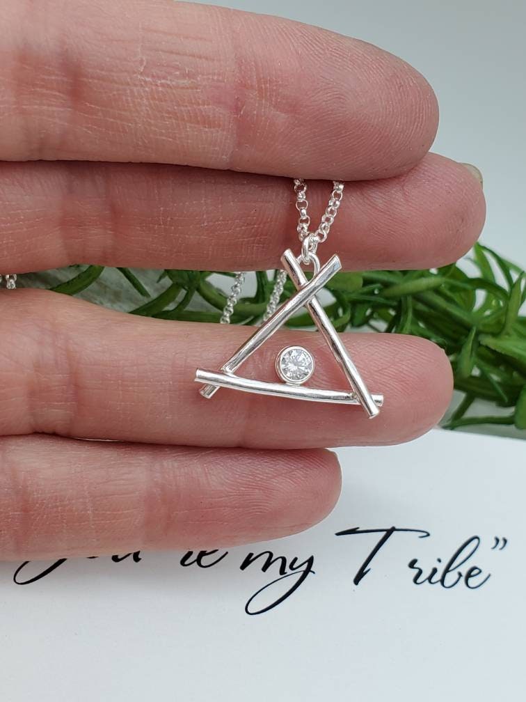 Sterling Silver You're my Tribe Teepee Necklace / Friendship / Bridesmaid