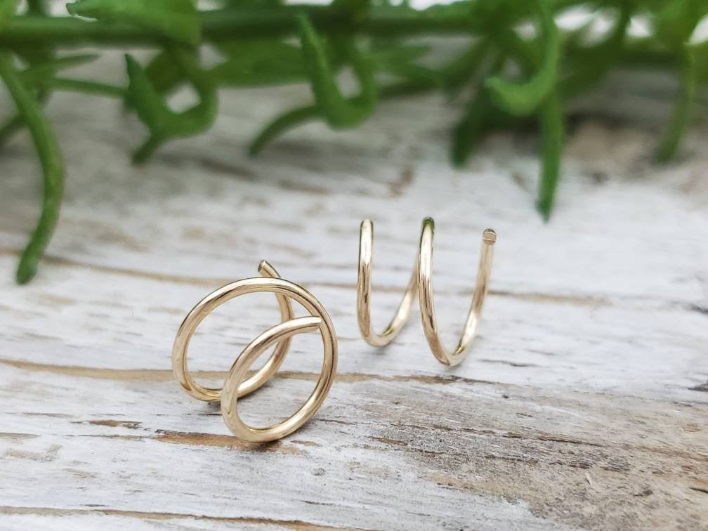 Gold Small Huggie Hoop Earrings / Hugger / Tiny Hoops