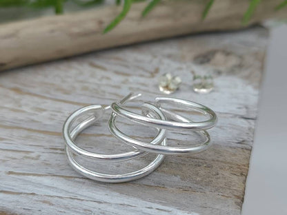 Sterling Double Hoop Earrings