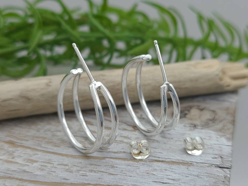 Sterling Double Hoop Earrings