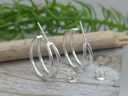 Sterling Double Hoop Earrings