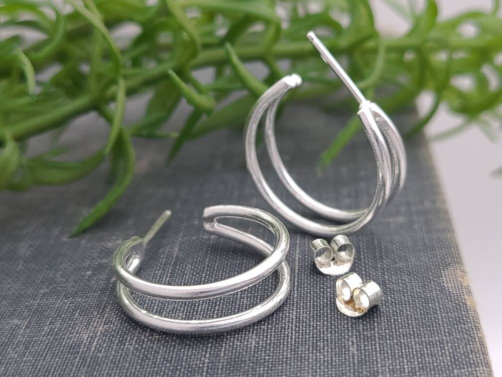 Sterling Double Hoop Earrings