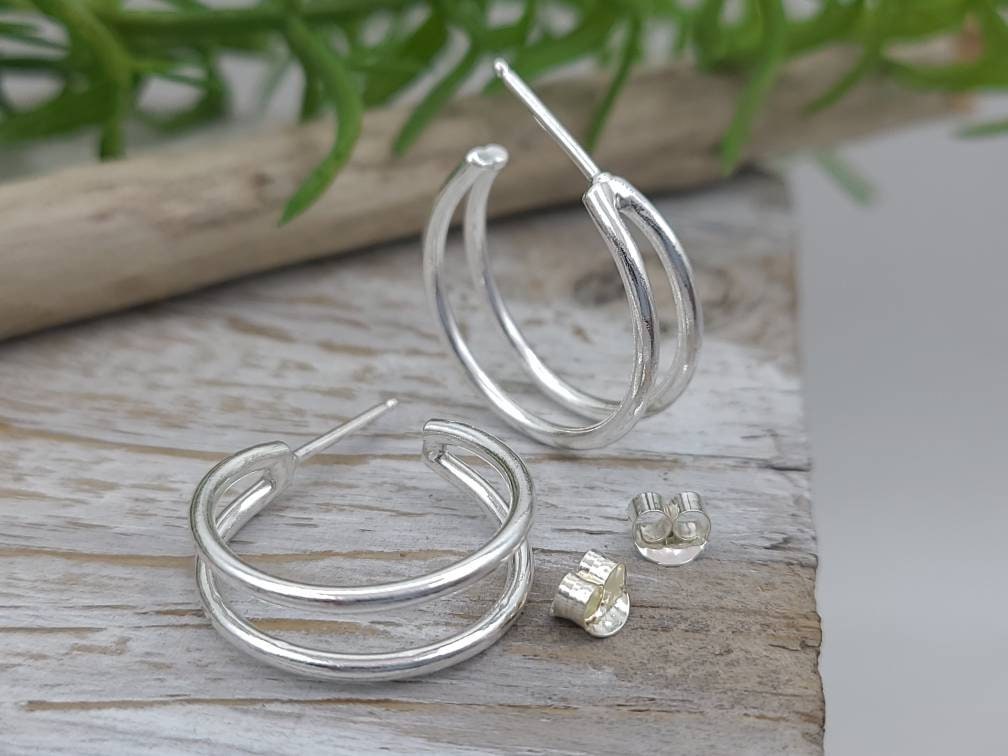 Sterling Double Hoop Earrings