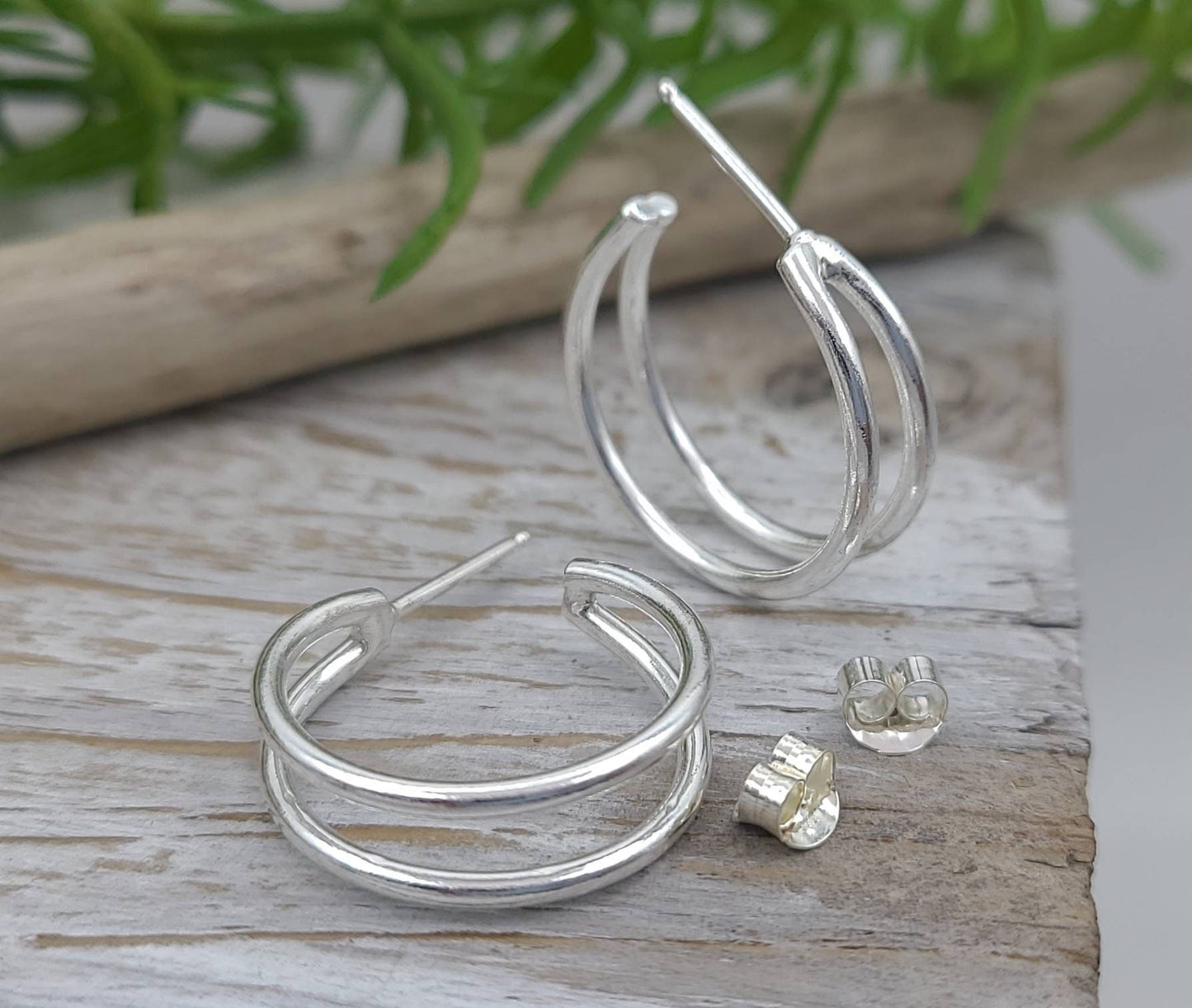 Sterling Double Hoop Earrings