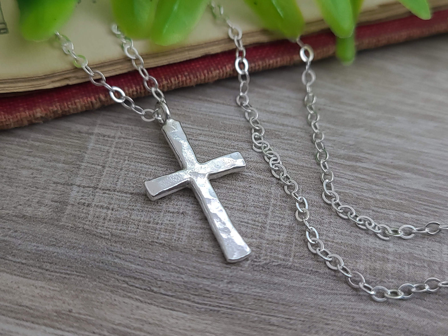 Sterling Silver Small Cross Necklace / Dainty / Faith Necklace /  Inspirational Jewelry