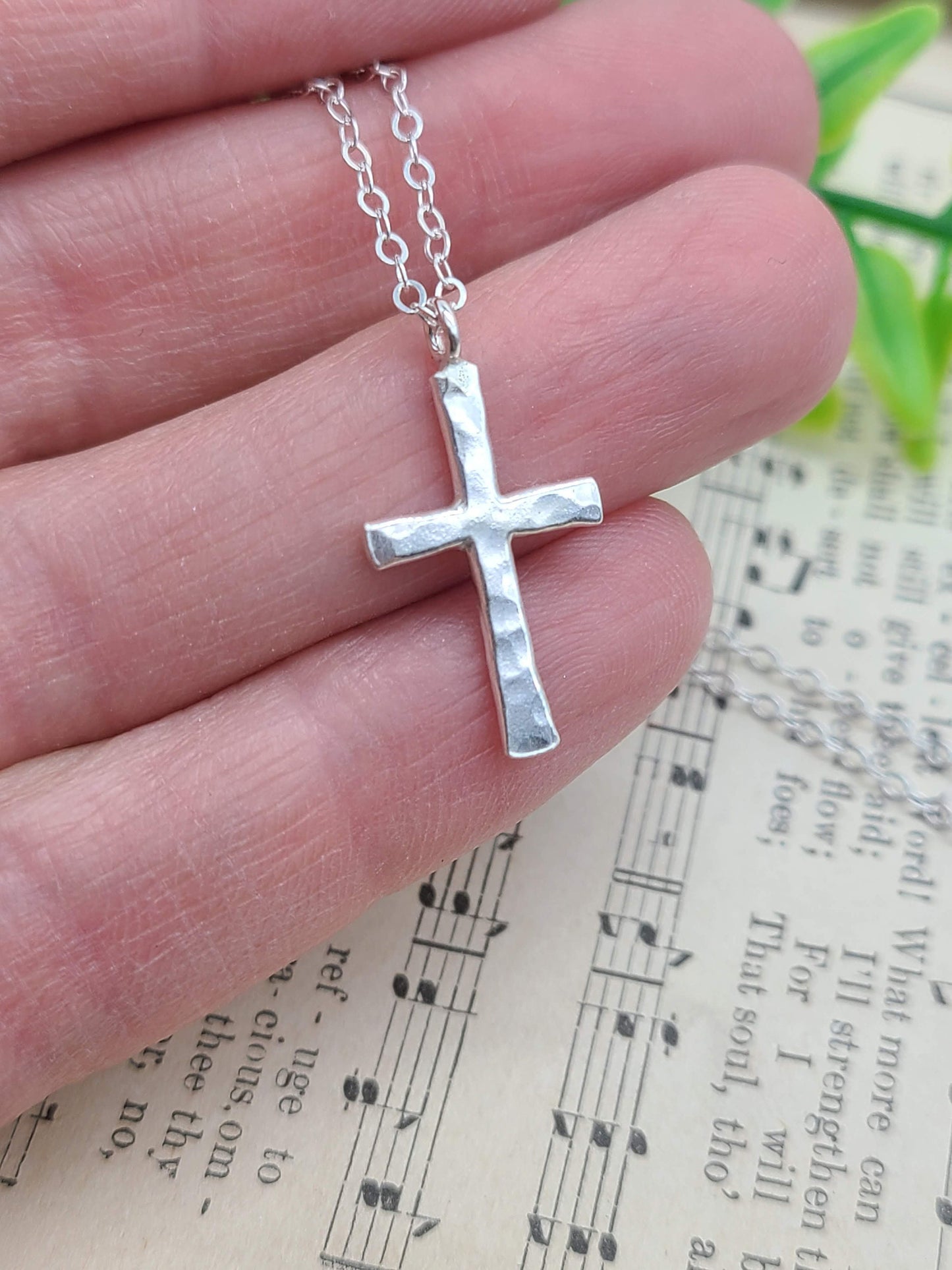 Sterling Silver Small Cross Necklace / Dainty / Faith Necklace /  Inspirational Jewelry