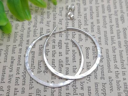 Sterling Hammered Hoop Earrings / Select your Size / Large / Medium / Small