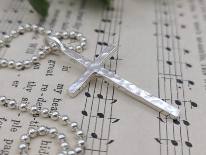 MENS Sterling Silver Cross Necklace