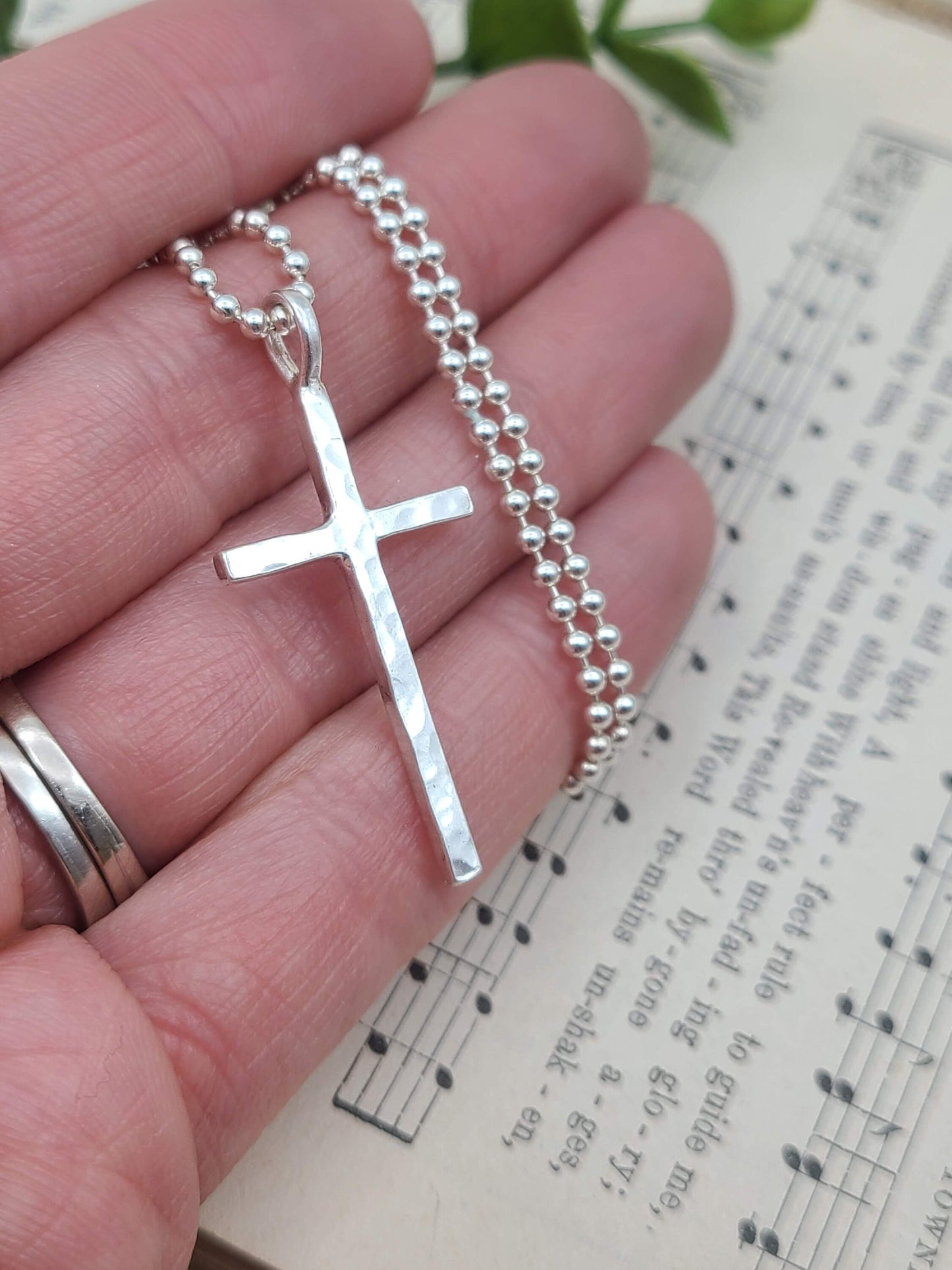 MENS Sterling Silver Cross Necklace