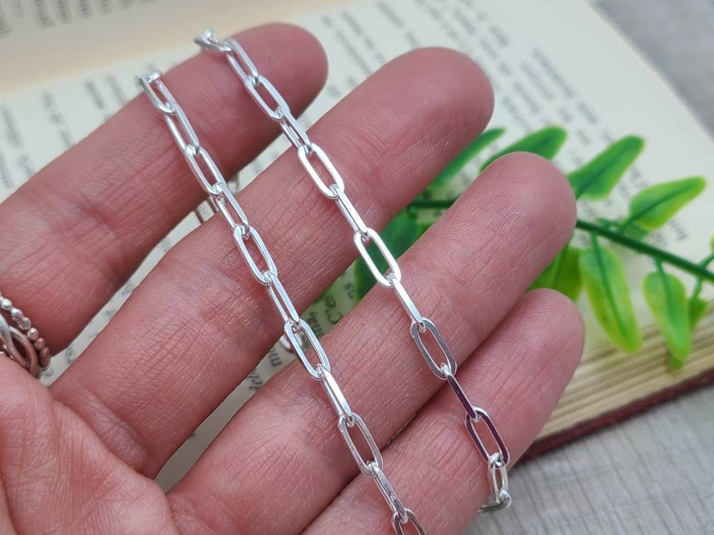 Thick Sterling Silver Paperclip Necklace