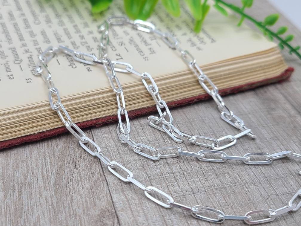 Thick Sterling Silver Paperclip Necklace