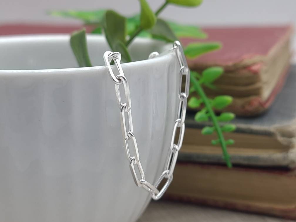 Thick Sterling Silver Paperclip Necklace