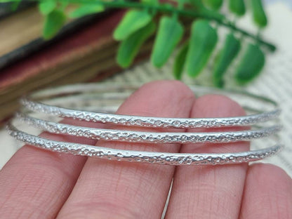 Sterling Silver Bangle Bracelet / Thin Bangles / Dainty