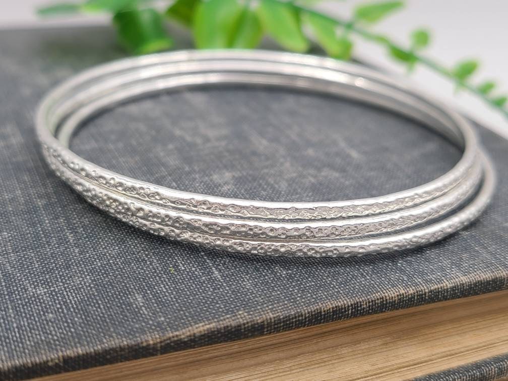 Sterling Silver Bangle Bracelet / Thin Bangles / Dainty