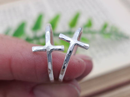 Sterling Cross Ring / Dainty / Small Cross