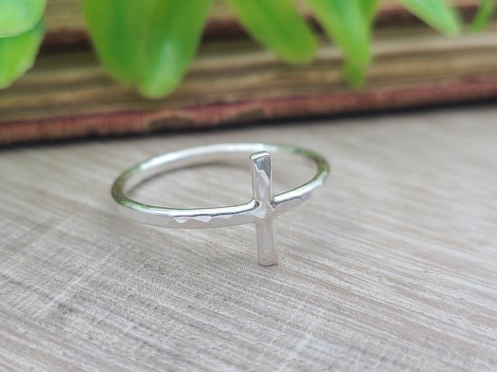 Sterling Cross Ring / Dainty / Small Cross