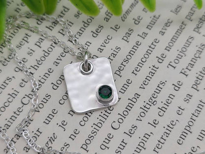 Sterling Silver & Emerald Pendant Necklace