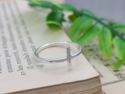 Sterling Cross Ring / Dainty / Small Cross