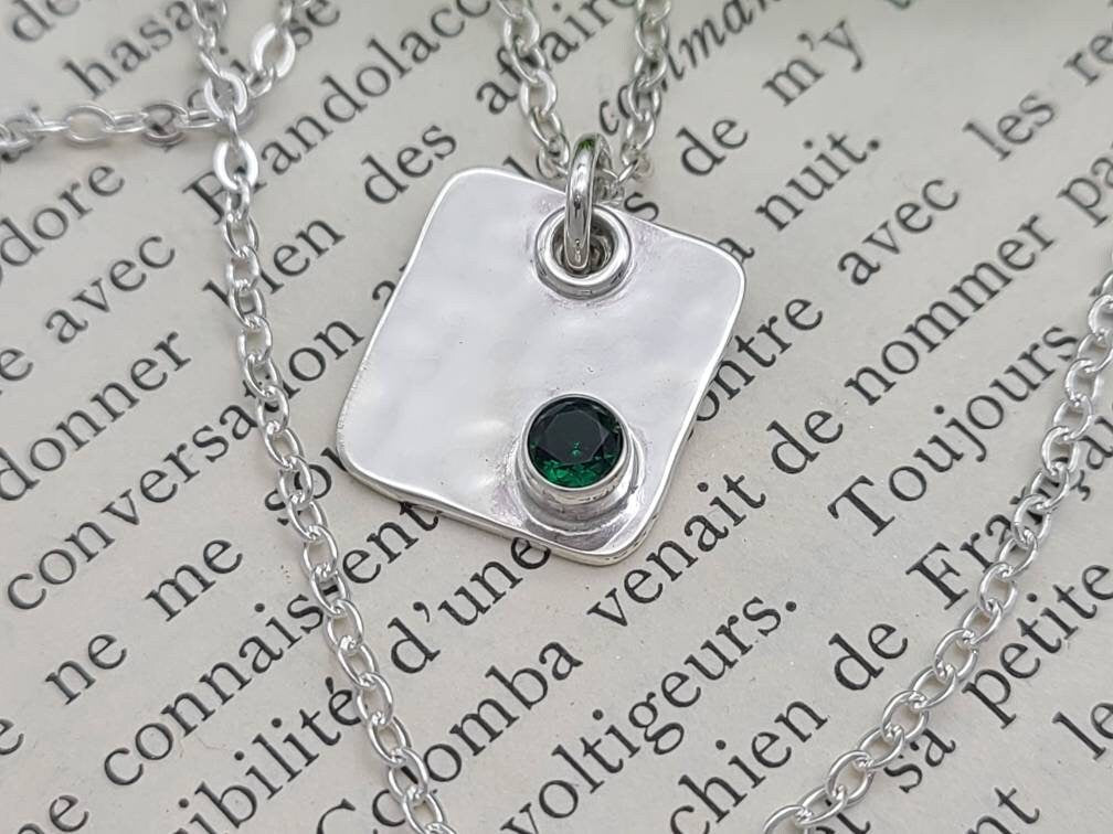 Sterling Silver & Emerald Pendant Necklace