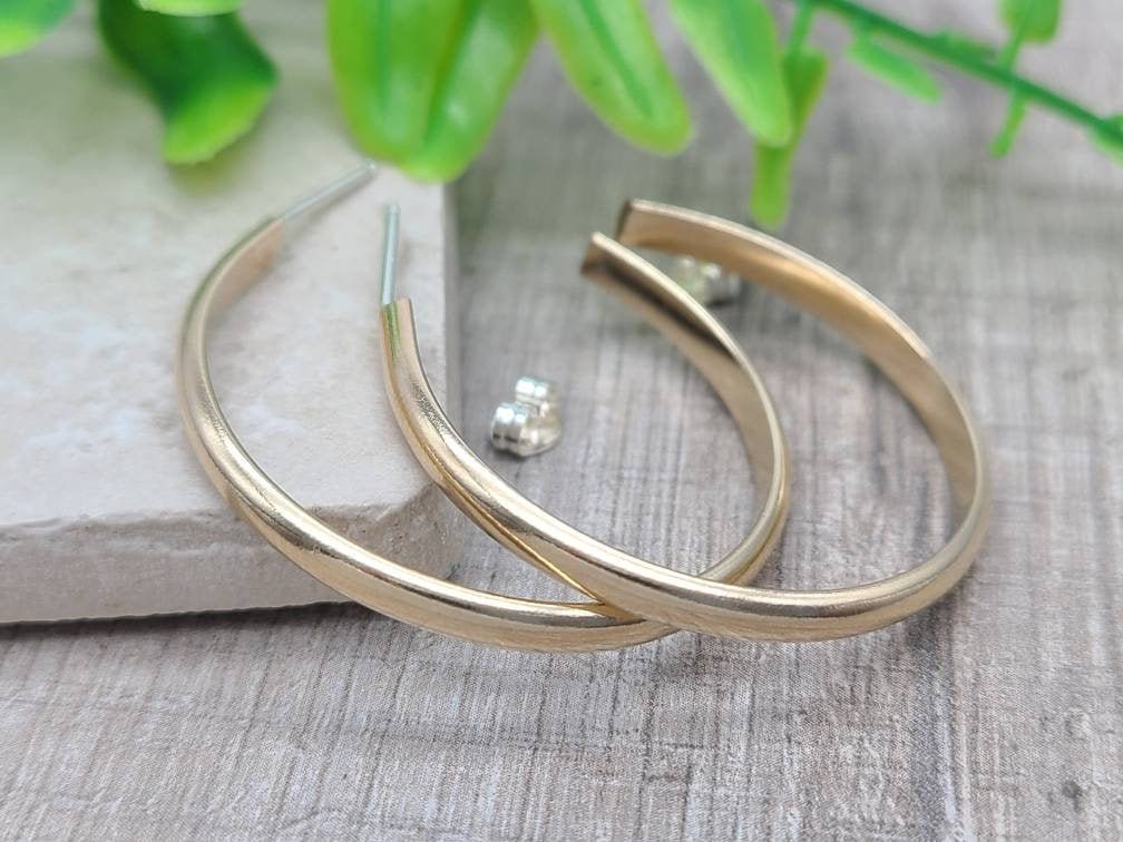 Gold Hoop Earrings / 3/4 Inch / 1 Inch / 1.5 Inch / 2 Inch