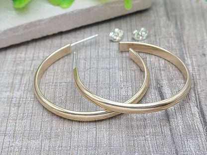 Gold Hoop Earrings / 3/4 Inch / 1 Inch / 1.5 Inch / 2 Inch