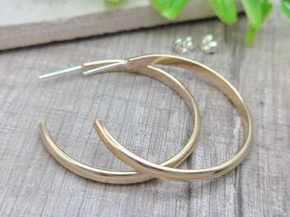 Gold Hoop Earrings / 3/4 Inch / 1 Inch / 1.5 Inch / 2 Inch