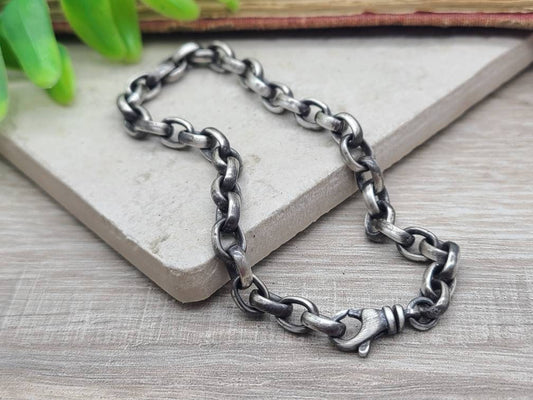 Mens Heavy Thick Sterling Bracelet