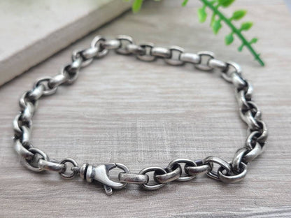 Mens Heavy Thick Sterling Bracelet