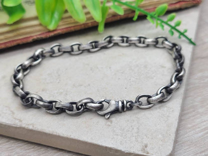 Mens Heavy Thick Sterling Bracelet