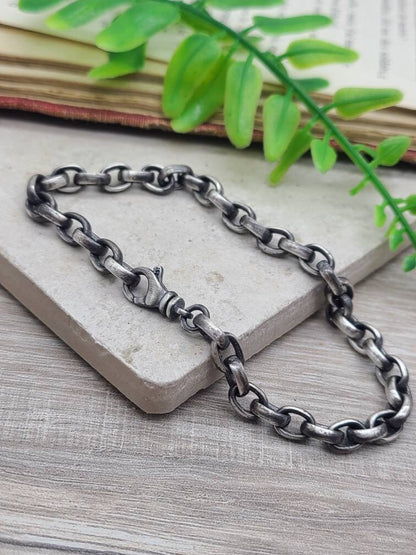 Mens Heavy Thick Sterling Bracelet